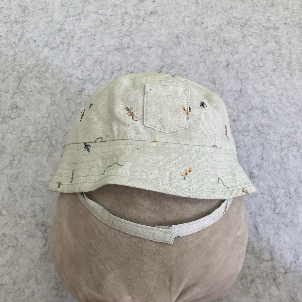 Janie and Jack Baby Green Bucket Hat Size 18-24 Month Desert Snake Lizard Cactus